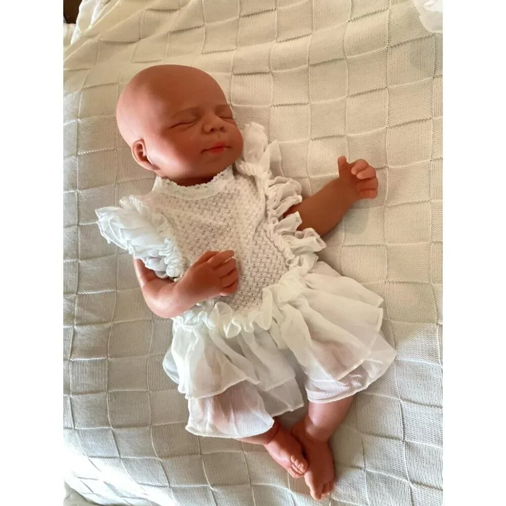 🆕20Inch Lifelike Full Silicone Body Alisa-wheaten Newborn Girl Reborn Baby Doll